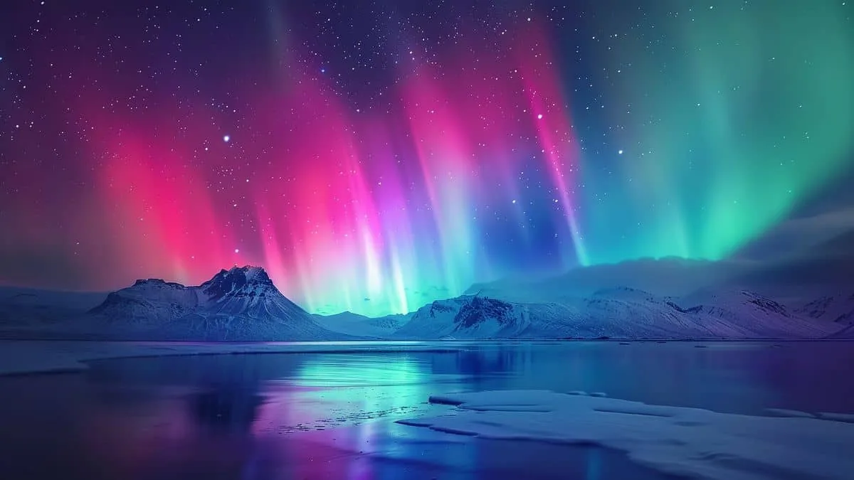 ¿Cuáles son los paisajes más hermosos para visitar en Noruega desde el aeropuerto de Estrasburgo? - Alsace Voyage Un espectacular fenómeno natural de auroras boreales con colores vibrantes danzando.