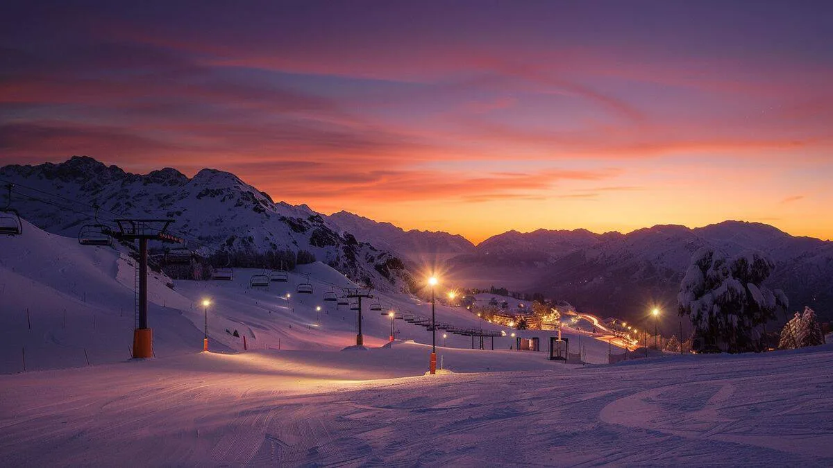 Découvrez de nouvelles expériences en pratiquant les sports d'hiver en Alsace - Alsace Voyage Extend the pleasure of skiing by hitting the slopes at night.