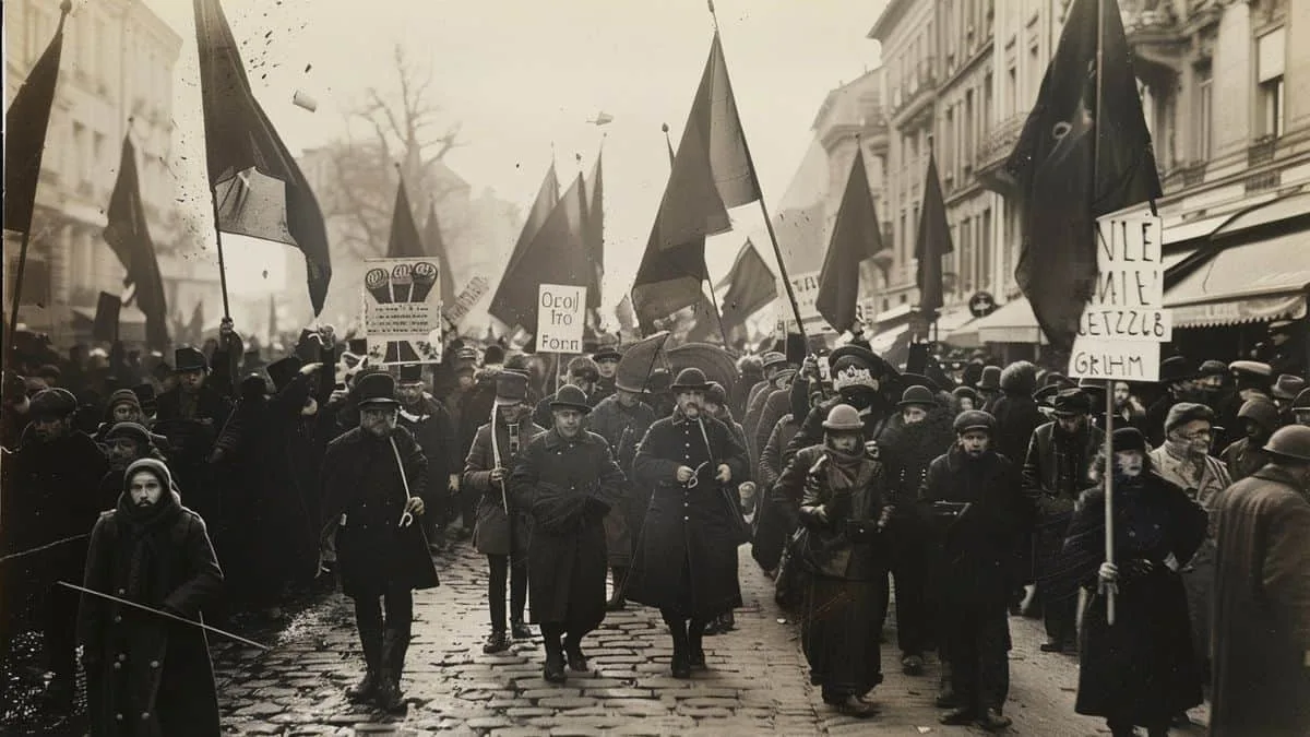 Pourquoi des milliers de personnes marchent-elles pour un retour de l'Alsace ? - Alsace Voyage Protesters holding signs and flags demanding the return of Alsace.